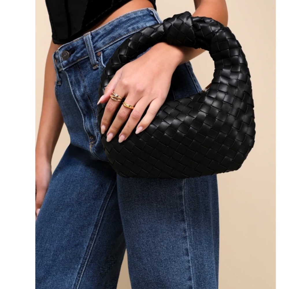 Urban Expressions Black Woven Shoulder Bag (FINALPRICEDROP)
